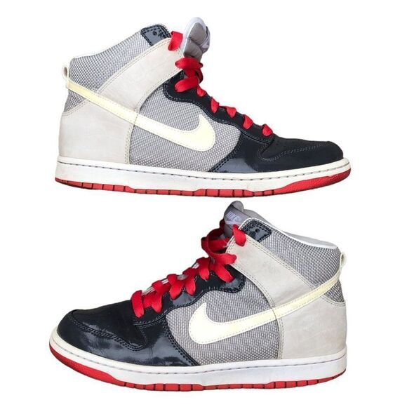 Vintage 2008 Nike Dunk High Patent Toe Grey Sunburst Size 10 - Picture 2 of 16